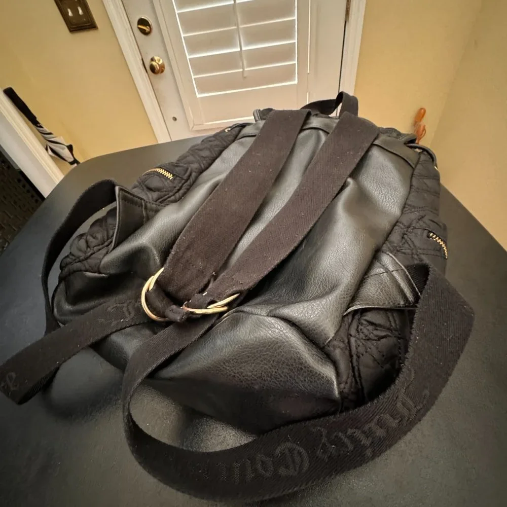 Juicy Couture black quilted backpack with adjustable straps